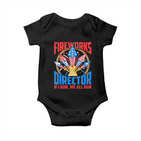 Funny Fireworks Director Baby Onesie If I Run We All Run 4th Of July Rocket American Flag - Wonder Print Shop
