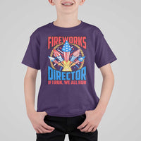 Funny Fireworks Director T Shirt For Kid If I Run We All Run 4th Of July Rocket American Flag - Wonder Print Shop