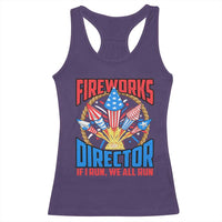 Funny Fireworks Director Racerback Tank Top If I Run We All Run 4th Of July Rocket American Flag - Wonder Print Shop