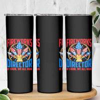Funny Fireworks Director Skinny Tumbler If I Run We All Run 4th Of July Rocket American Flag - Wonder Print Shop