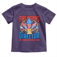 Funny Fireworks Director Toddler T Shirt If I Run We All Run 4th Of July Rocket American Flag - Wonder Print Shop
