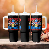 Funny Fireworks Director Tumbler With Handle If I Run We All Run 4th Of July Rocket American Flag - Wonder Print Shop