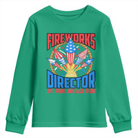 Funny Fireworks Director Youth Sweatshirt If I Run We All Run 4th Of July Rocket American Flag - Wonder Print Shop