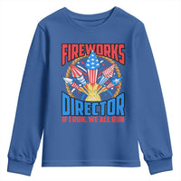 Funny Fireworks Director Youth Sweatshirt If I Run We All Run 4th Of July Rocket American Flag - Wonder Print Shop