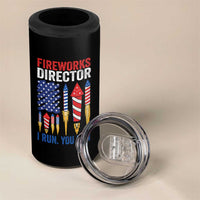 Funny Fireworks Director I Run You Run 4 in 1 Can Cooler Tumbler 4th Of July American Flag - Wonder Print Shop