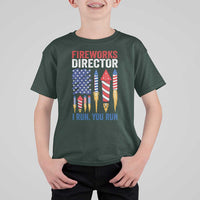 Funny Fireworks Director I Run You Run T Shirt For Kid 4th Of July American Flag - Wonder Print Shop
