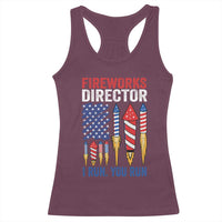 Funny Fireworks Director I Run You Run Racerback Tank Top 4th Of July American Flag - Wonder Print Shop