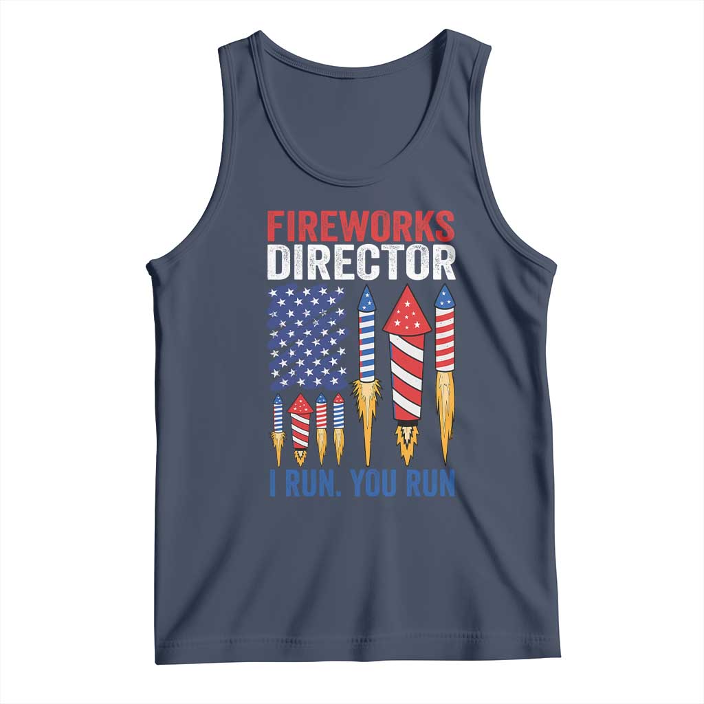 Funny Fireworks Director I Run You Run Tank Top 4th Of July American Flag - Wonder Print Shop