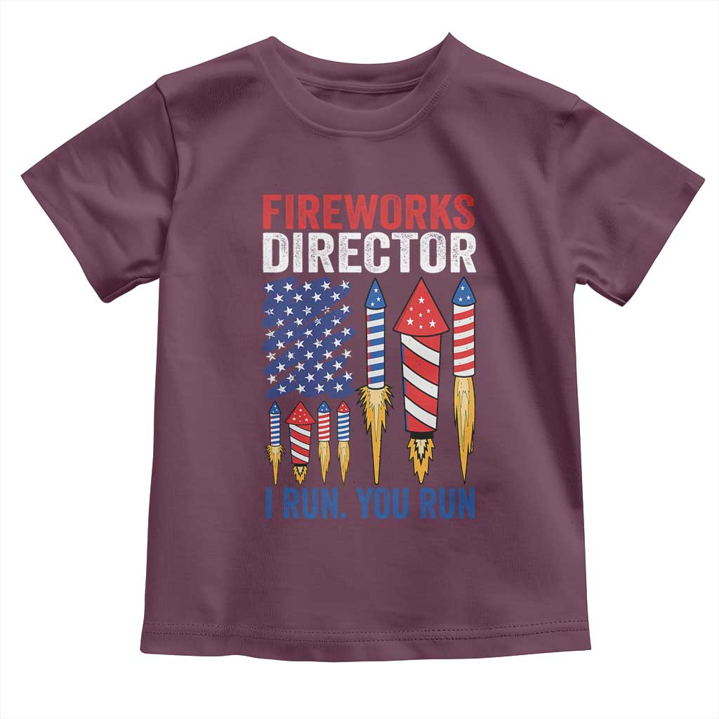 Funny Fireworks Director I Run You Run Toddler T Shirt 4th Of July American Flag - Wonder Print Shop