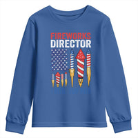 Funny Fireworks Director I Run You Run Youth Sweatshirt 4th Of July American Flag - Wonder Print Shop