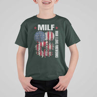 Funny MILF Man I Love Fireworks T Shirt For Kid American Patriotic July 4th US Flag - Wonder Print Shop
