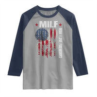 Funny MILF Man I Love Fireworks Raglan Shirt American Patriotic July 4th US Flag - Wonder Print Shop