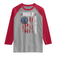Funny MILF Man I Love Fireworks Raglan Shirt American Patriotic July 4th US Flag - Wonder Print Shop