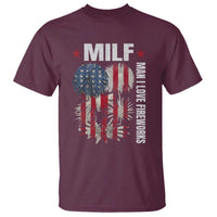 Funny MILF Man I Love Fireworks T Shirt American Patriotic July 4th US Flag - Wonder Print Shop