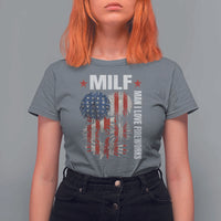 Funny MILF Man I Love Fireworks T Shirt For Women American Patriotic July 4th US Flag - Wonder Print Shop