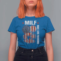 Funny MILF Man I Love Fireworks T Shirt For Women American Patriotic July 4th US Flag - Wonder Print Shop