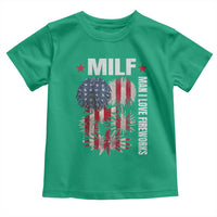Funny MILF Man I Love Fireworks Toddler T Shirt American Patriotic July 4th US Flag - Wonder Print Shop