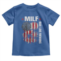 Funny MILF Man I Love Fireworks Toddler T Shirt American Patriotic July 4th US Flag - Wonder Print Shop