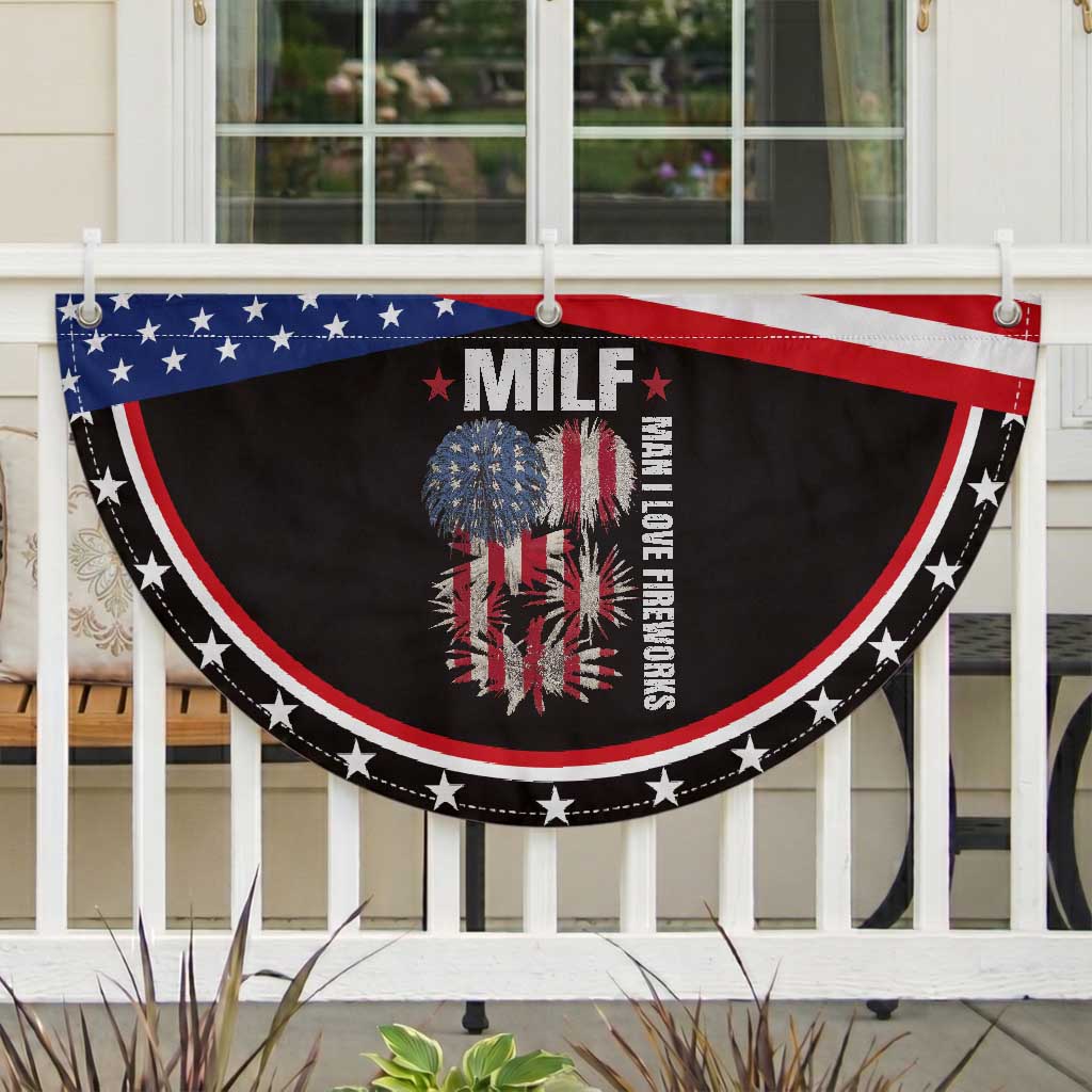 Funny MILF Man I Love Fireworks Patriotic Fan Flag American July 4th US Flag