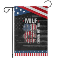 Funny MILF Man I Love Fireworks Garden Flag American Patriotic July 4th US Flag