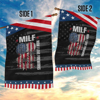 Funny MILF Man I Love Fireworks Garden Flag American Patriotic July 4th US Flag