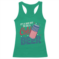 Funny 4th of July Drinking Racerback Tank Top Its A Bad Day To Be A Cold Beer American Flag - Wonder Print Shop