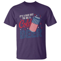 Funny 4th of July Drinking T Shirt Its A Bad Day To Be A Cold Beer American Flag - Wonder Print Shop