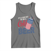 Funny 4th of July Drinking Tank Top Its A Bad Day To Be A Cold Beer American Flag - Wonder Print Shop