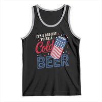 Funny 4th of July Drinking Tank Top Its A Bad Day To Be A Cold Beer American Flag - Wonder Print Shop