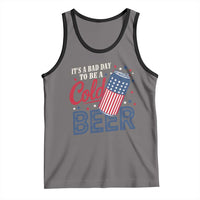 Funny 4th of July Drinking Tank Top Its A Bad Day To Be A Cold Beer American Flag - Wonder Print Shop