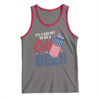 Funny 4th of July Drinking Tank Top Its A Bad Day To Be A Cold Beer American Flag - Wonder Print Shop