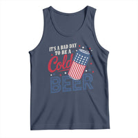 Funny 4th of July Drinking Tank Top Its A Bad Day To Be A Cold Beer American Flag - Wonder Print Shop