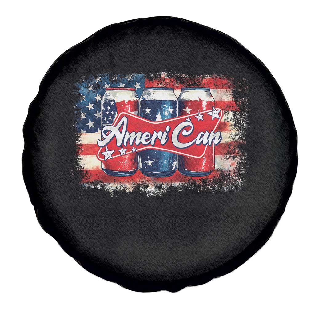 Funny AmeriCan Beer 4th of July Drinking Spare Tire Cover American Flag USA Beer Can - Wonder Print Shop