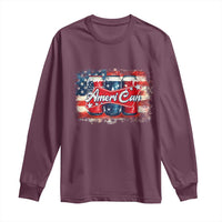 Funny AmeriCan Beer 4th of July Drinking Long Sleeve Shirt American Flag USA Beer Can - Wonder Print Shop