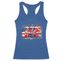 Funny AmeriCan Beer 4th of July Drinking Racerback Tank Top American Flag USA Beer Can - Wonder Print Shop