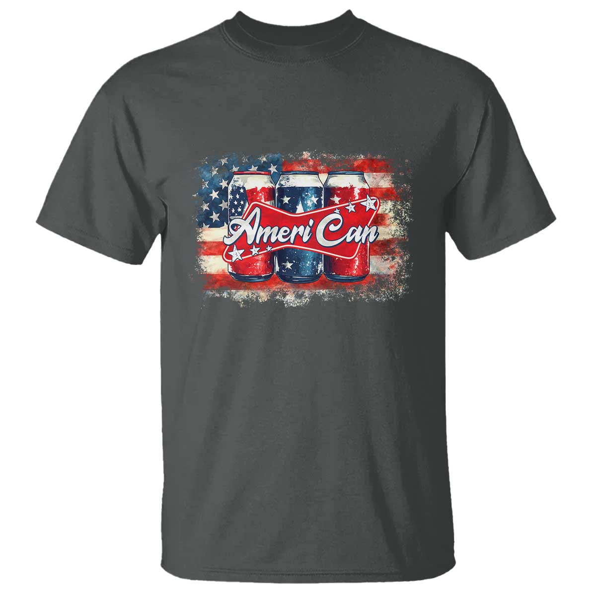 Funny AmeriCan Beer 4th of July Drinking T Shirt American Flag USA Beer Can - Wonder Print Shop