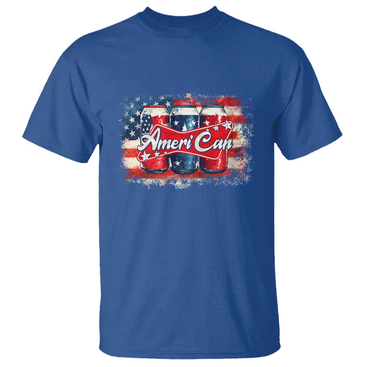 Funny AmeriCan Beer 4th of July Drinking T Shirt American Flag USA Beer Can - Wonder Print Shop