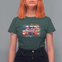 Funny AmeriCan Beer 4th of July Drinking T Shirt For Women American Flag USA Beer Can - Wonder Print Shop