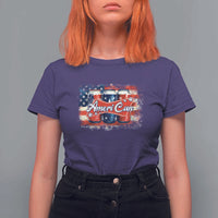 Funny AmeriCan Beer 4th of July Drinking T Shirt For Women American Flag USA Beer Can - Wonder Print Shop
