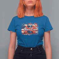 Funny AmeriCan Beer 4th of July Drinking T Shirt For Women American Flag USA Beer Can - Wonder Print Shop