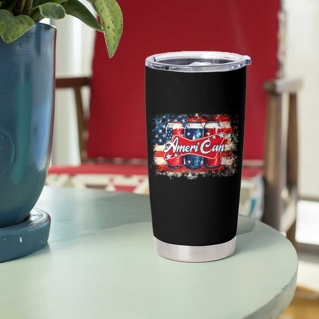 Funny AmeriCan Beer 4th of July Drinking Tumbler Cup American Flag USA Beer Can - Wonder Print Shop