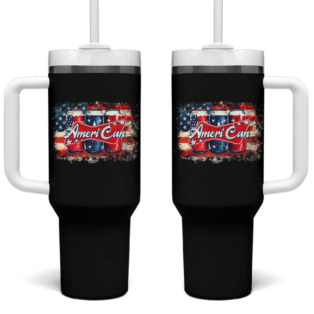 Funny AmeriCan Beer 4th of July Drinking Tumbler With Handle American Flag USA Beer Can - Wonder Print Shop