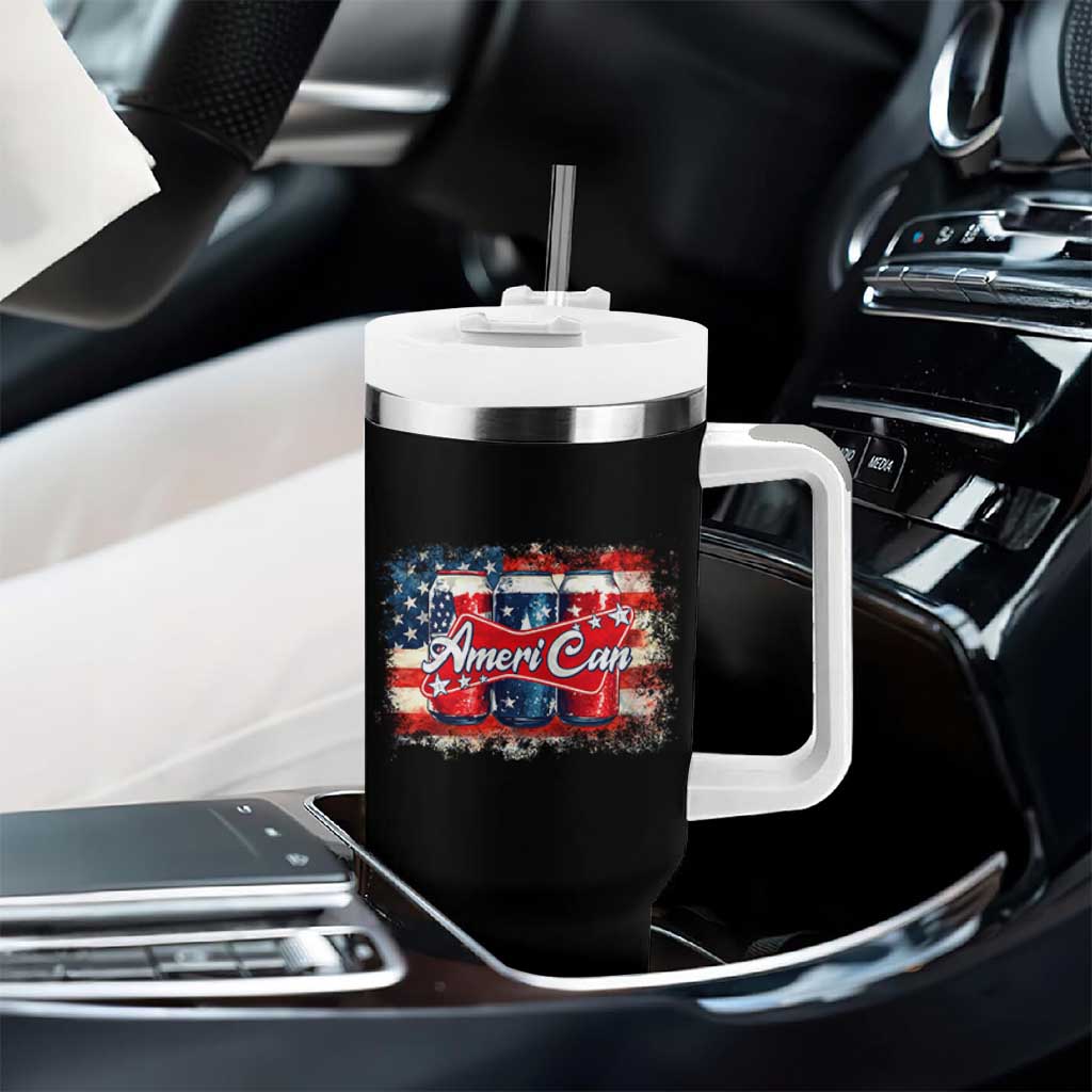 Funny AmeriCan Beer 4th of July Drinking Tumbler With Handle American Flag USA Beer Can - Wonder Print Shop