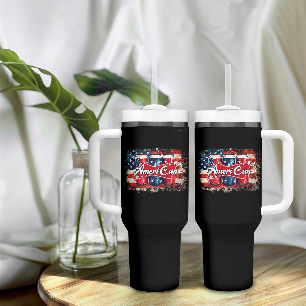 Funny AmeriCan Beer 4th of July Drinking Tumbler With Handle American Flag USA Beer Can - Wonder Print Shop