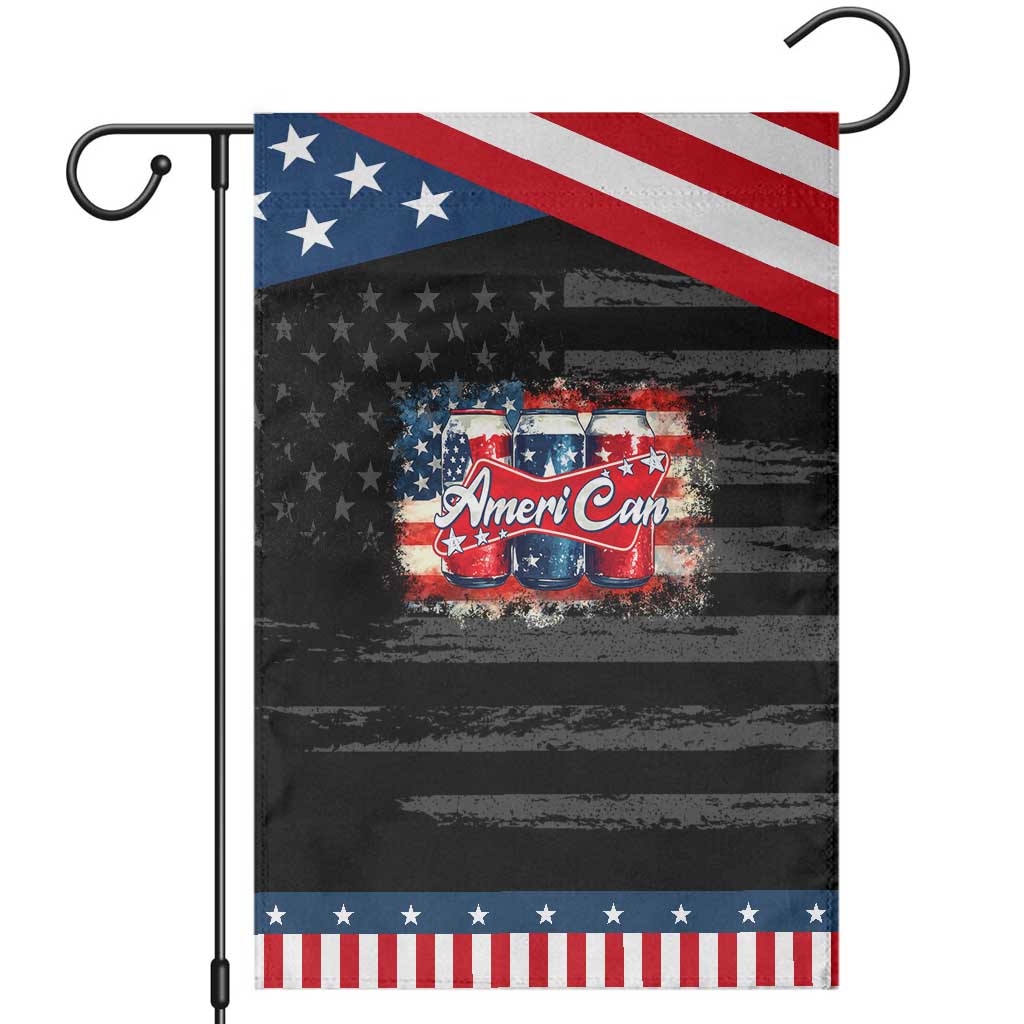 Funny AmeriCan Beer 4th of July Drinking Garden Flag American Flag USA Beer Can