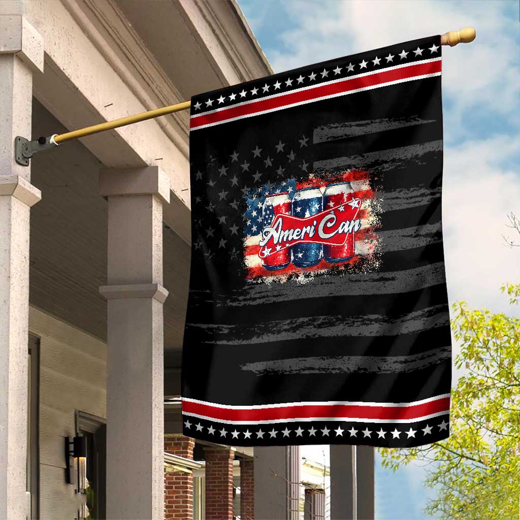 Funny AmeriCan Beer 4th of July Drinking Garden Flag American Flag USA Beer Can