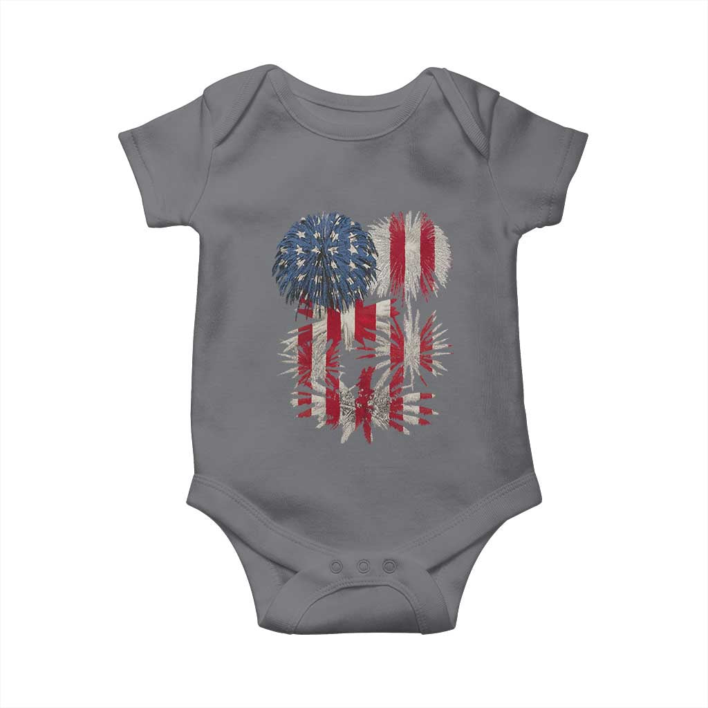 Funny American Fireworks Patriotic July 4th US Flag Baby Onesie - Wonder Print Shop