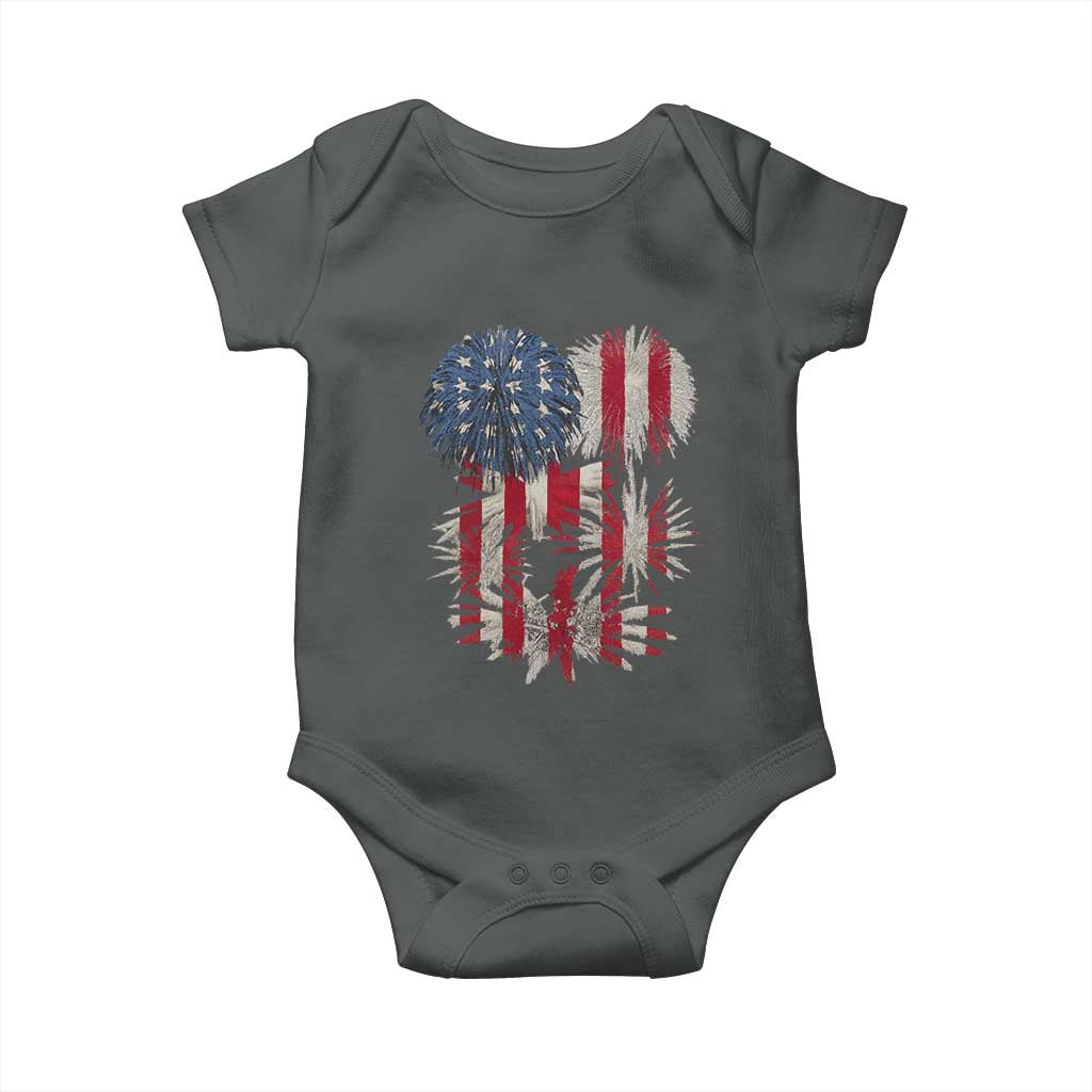 Funny American Fireworks Patriotic July 4th US Flag Baby Onesie - Wonder Print Shop