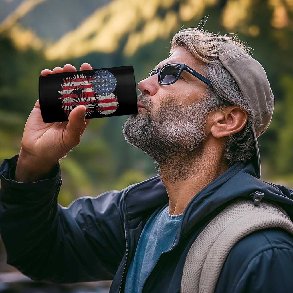 Funny American Fireworks Patriotic July 4th US Flag 4 in 1 Can Cooler Tumbler - Wonder Print Shop