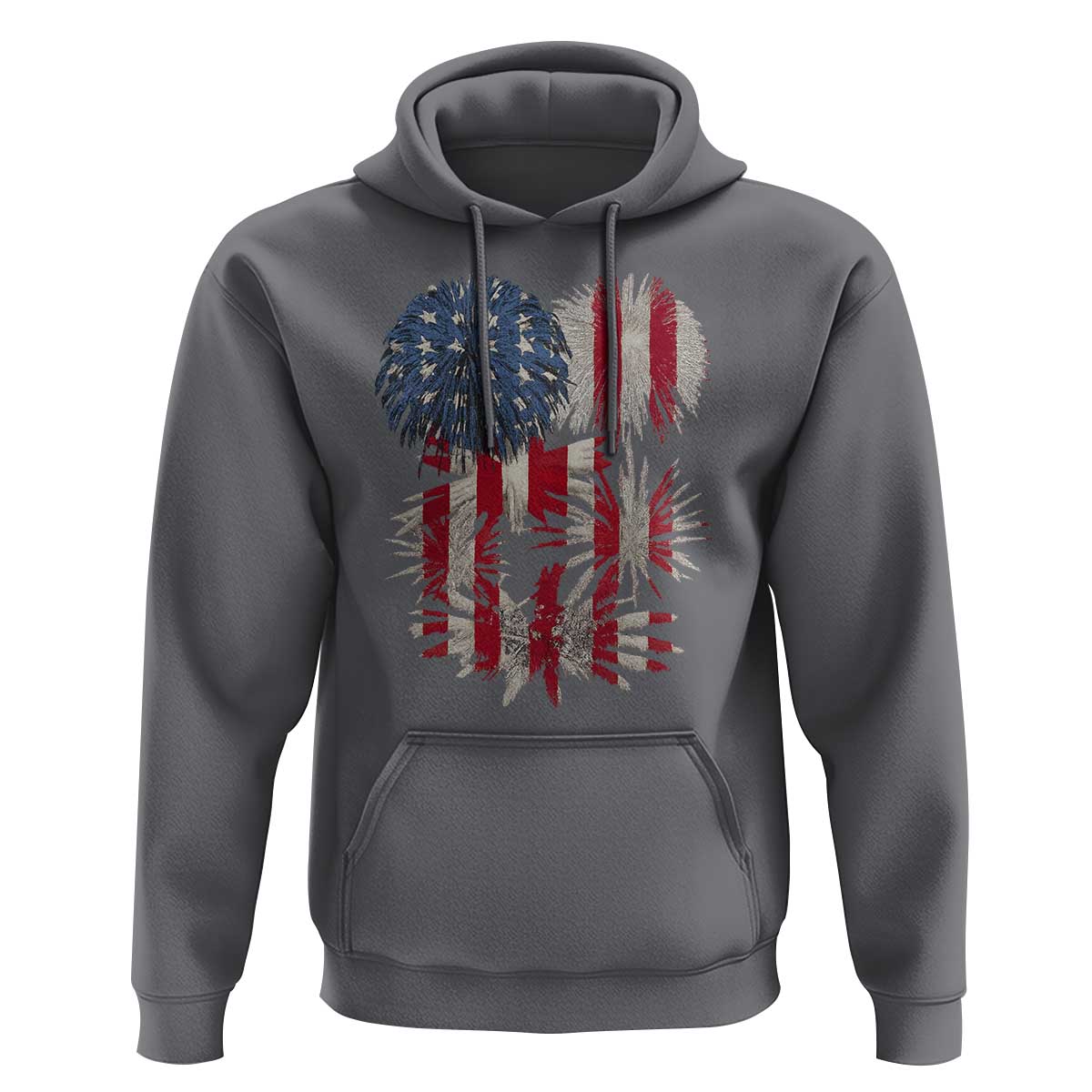 Funny American Fireworks Patriotic July 4th US Flag Hoodie - Wonder Print Shop